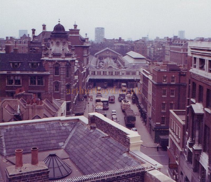 The view of Covent Garden from the roof of the Theatre Royal, Drury Lane in the 1970s - From the personal collection of Alec Marlow, former Master Carpenter at the Theatre Royal, Drury Lane - Courtesy Phil Davis. 