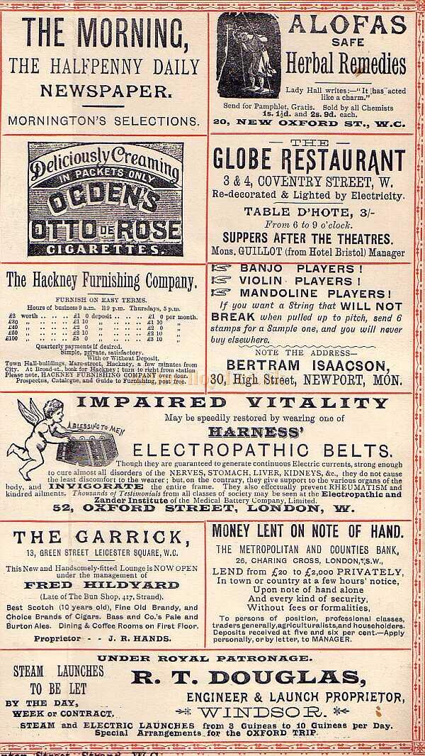 A programme for the London Pavilion for July 18th 1892.