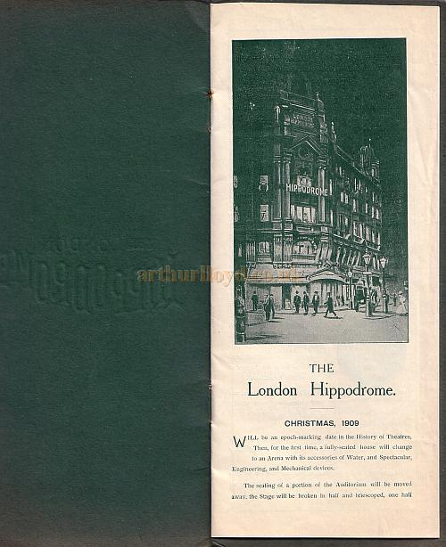 London Hippodrome Programme 1909 