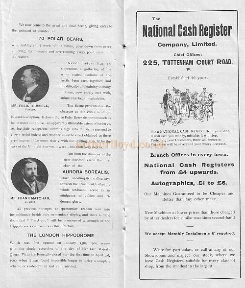 London Hippodrome Programme 1909 