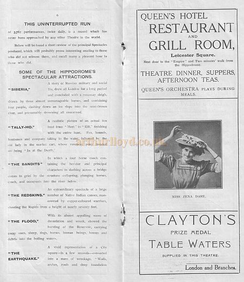 London Hippodrome Programme 1909 