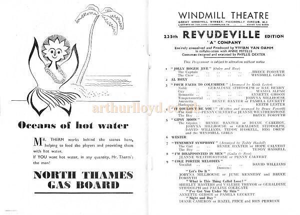 The Windmill Theatre 'Revudeville' Programme 2 - 1950