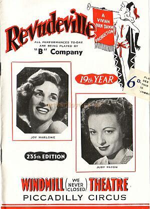 The Windmill Theatre 'Revudeville' Programme 3 - 1950