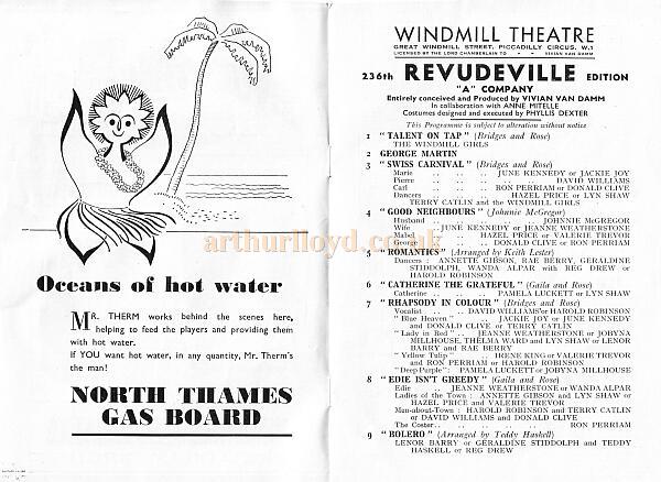 The Windmill Theatre 'Revudeville' Programme 5 - 1951