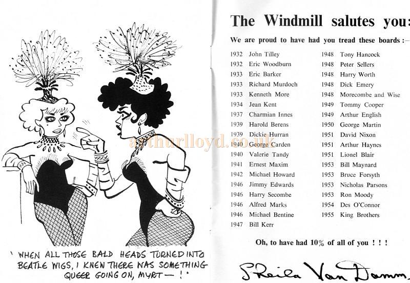 The Last Night Programme for the Windmill Theatre - 31st of October 1964