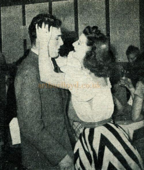 Oh! you big, handsome chunk of cinder-man!" exclaimed Anita D'Ray as she Playfully vamped Cyril in the theatre canteen.