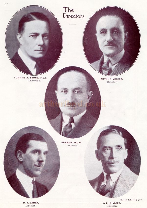 The Directors of the Old Kent Road Astoria - From the Opening Souvenir Programme for the Theatre.