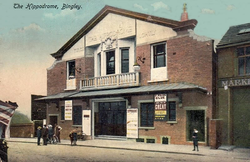 An Early Postcard showing Main Street and the Hippodrome Theatre, Bingley.
