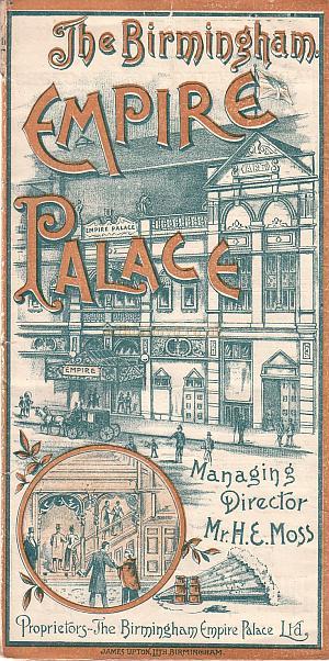 Programme for The Empire Palace, Birmingham 1895 