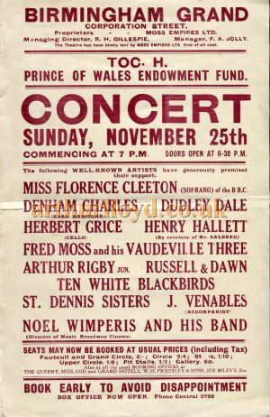 A 1920s Variety Poster for the Grand Theatre, Birmingham - Courtesy Matt Felkin.