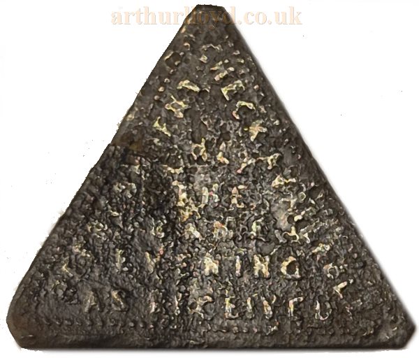 The Back of an Early Entrance Token for the London Museum Music Hall, Digbeth, Birmingham - Courtesy Alan Westwood who found it in Worcester whilst Metal Detecting.