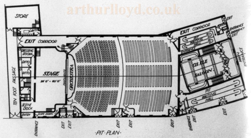 Plans of the Newtown Palace Theatre, Birmingham when it first opened in 1914 - From The Builder, 26th of June 1914.