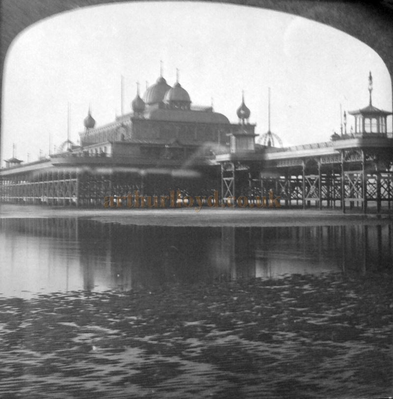 A Magic Lantern Glass Slide showing the Blackpool Victoria Pier circa 1900 - Courtesy John Ward.