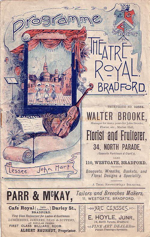 A programme for the Theatre Royal, Bradford, March 11th 1901