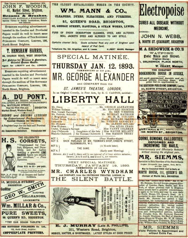 A programme for the pantomime 'Little Red Riding Hood' at the Theatre Royal, Brighton in 1892 / 1893