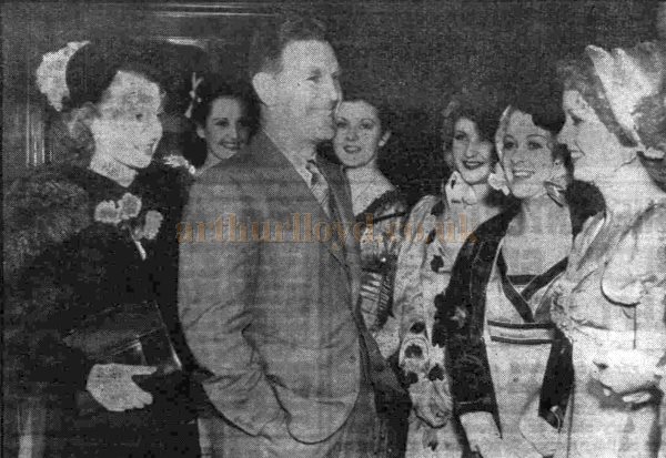 Will Hay and Lilli Palmer arriving for the opening of the Gaumont Palace Theatre, Regent's Park in 1937 - From the Daily Mirror, 26th of January 1937.