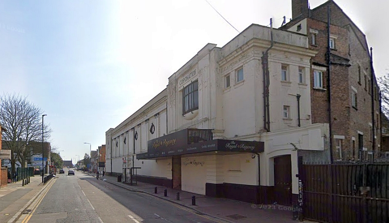 A Google StreetView Image of the former Coronation Theatre, Manor Park London in March 2022 - Click to Interact.