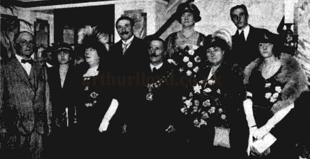 The Mayor of East Ham and other guests at the opening of the Coronation Theatre, manor Park in 1921 - From the Kinematograph Weekly, 2nd of June 1921.
