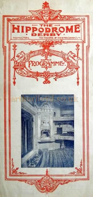 A programme for 'White Birds' which was performed at the Derby Hippodrome in the week of the 20th of February 1928 - Courtesy Roy Cross.