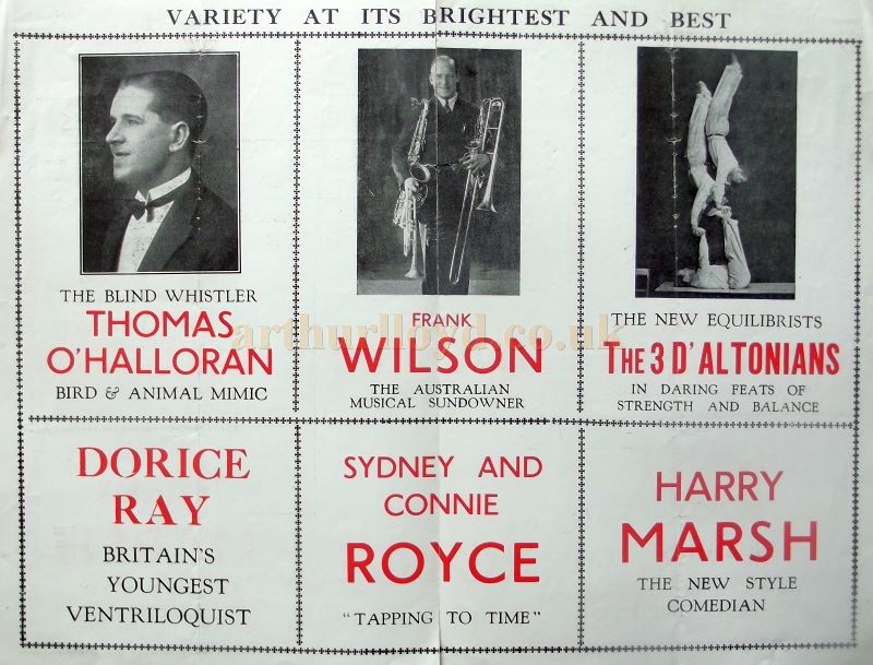 A Variety Programme for the Derby Grand in July 1936 - Courtesy Roy Cross.