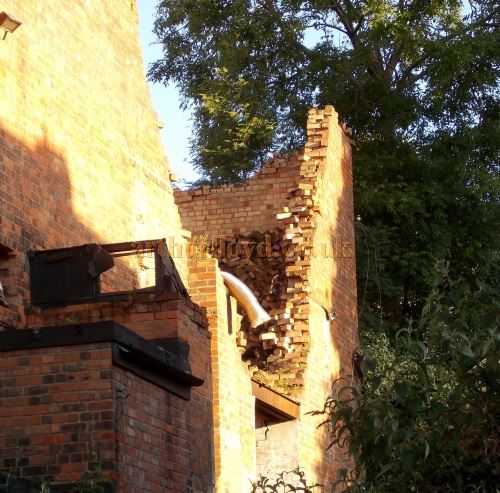 The damaged Rear Elevation of the Derby Hippodrome in June 2014 - Courtesy Paul Bland.