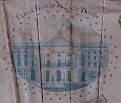 A sketch entitled 'Front View of the Late Theatre'