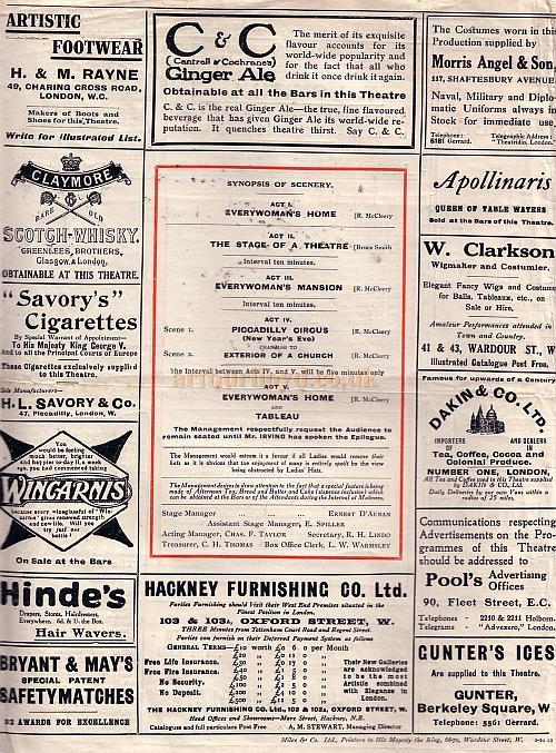 Theatre Royal, Drury Lane Centenary Programme for 'Everywoman' 1912