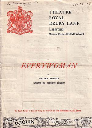 Theatre Royal, Drury Lane Centenary Programme for 'Everywoman' 1912