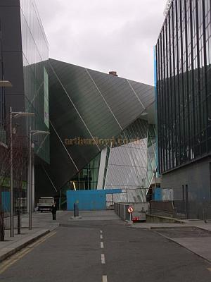The South Facade of the Grand Canal Theatre, Dublin whilst under construction in January 2010 - Courtesy Des Kerins.