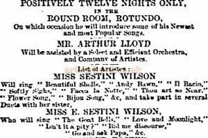 Right - Advertisement for Arthur Lloyd at the Round Room at the Rotundo, Dublin in 1870.