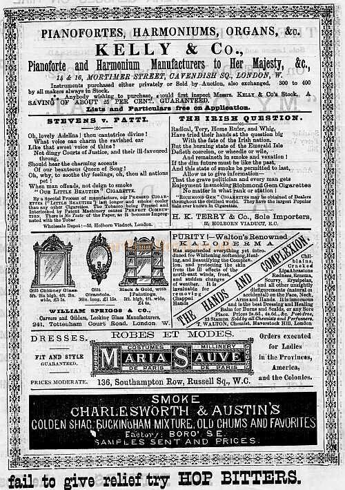 A Programme for Aladdin at the original Gaiety Theatre - 1882
