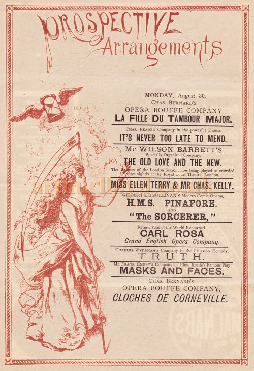 A Programme for Bernard's Glasgow Gaiety in August 1880