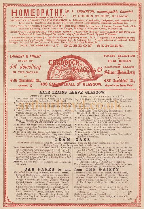 A Programme for Bernard's Glasgow Gaiety in August 1880