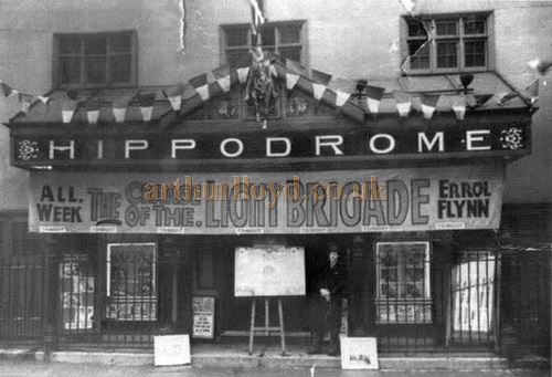 The Hamilton Hippodrome in Townhead Street during the run of the film 'The Charge of the Light Brigade' - Courtesy Graeme Smith.