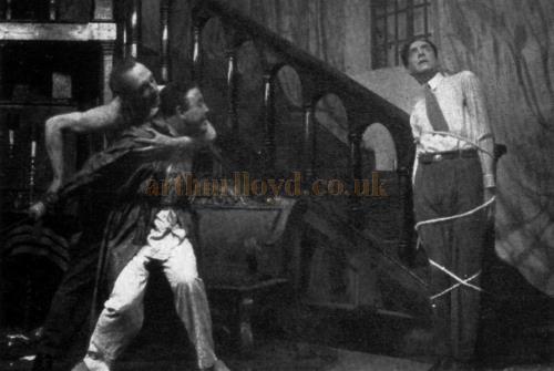 L to R: Ion Swinley, Charles Laughton and J. H. Roberts in The Man with Red Hair, adapted by Rena Levy from Hugh Walple's novel, which had a successful run at the Little Theatre in 1928. 