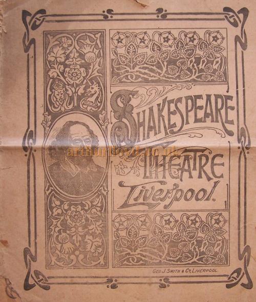 A Programme for the week of October 15th 1906 at the Shakespeare Theatre, Liverpool - Courtesy Roy Cross