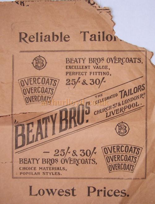 A Programme for 'Cinderella' at the Shakespeare Theatre, Liverpool on December 26th 1907 - Courtesy Roy Cross