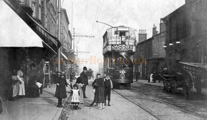 St. Mary's Road, Garston, showing the Theatre Royal to the right of the picture - Courtesy The Garston and District Historical Society.