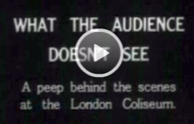 This British Pathe Film from 1926 entitled 'What The Audience Doesn't See' shows the workings of the London Coliseum Revolve, Lighting Switchboard, and the Stage Crew setting a scene - Click to view.