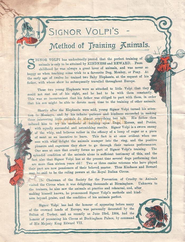 A Programme for The Royal Italian Circus