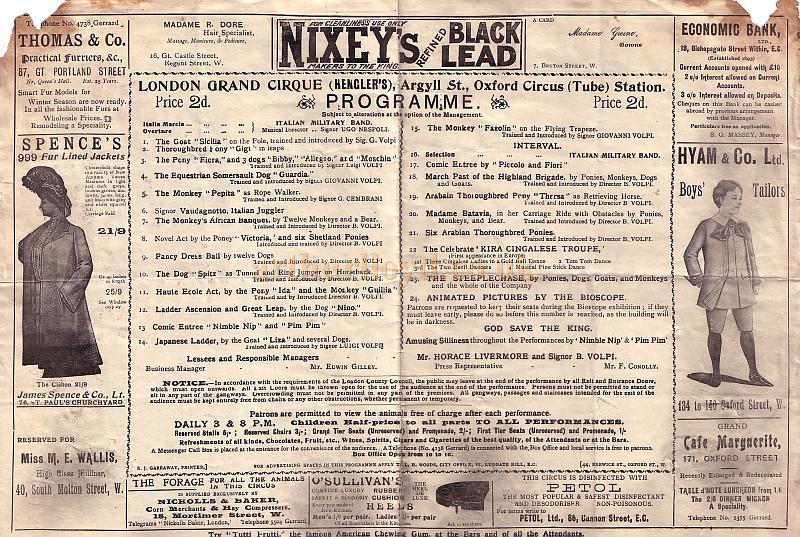A Programme for The Royal Italian Circus