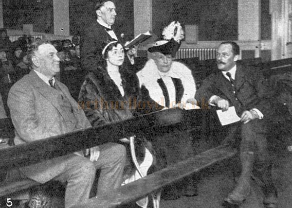 Arthur Bourchier, the Duchess of Westminster and others watching part of a Rehearsal for 'Pistols for Two' at the Lyric Theatre, Lymington in 1914, a play they were both in - From The Sketch, 21st of January 1914.