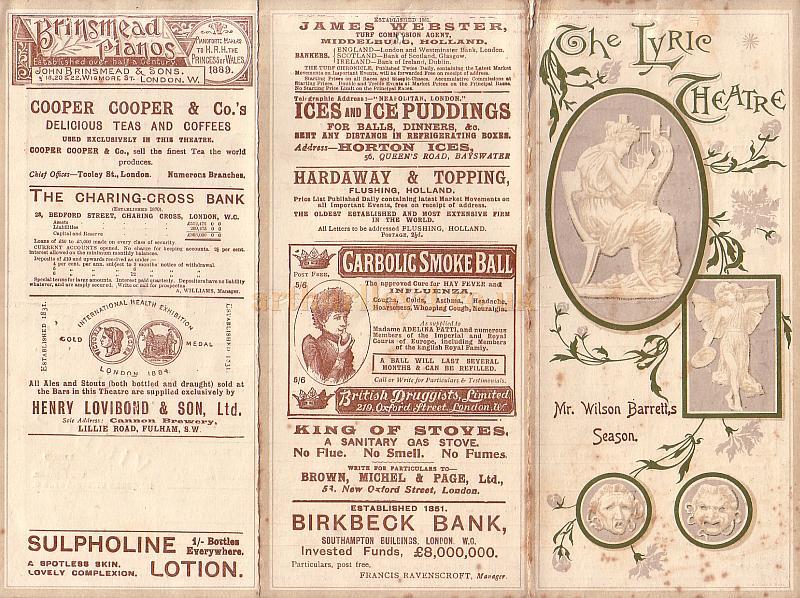 A Programme for 'Othello' at the Lyric Theatre in 1897 