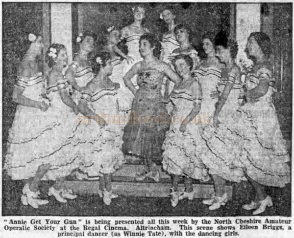 The North Cheshire Amateur Operatic Society's production of 'Annie Get Your Gun' at the Regal, Altrincham in 1955 - From the Manchester Evening News, 24th of October 1955.