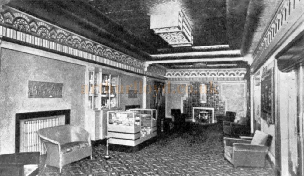 The Stalls Lounge at the Regal Theatre, Altrincham, Greater Manchester when it first opened in 1931 - From The Bioscope, 24th of June 1931.