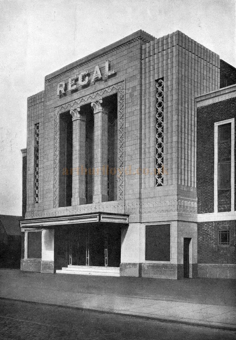 The Front Elevation of the Regal Super Cinema, Altrincham - From the Opening Programme for the Theatre on the 13th of May 1931 - Kindly Scanned and sent along for inclusion on the site by Laura Jamson.