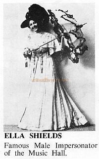 Ella Shields - From a programme for 'Music Hall at the Palace' at the Palace Pier Theatre, Brighton.