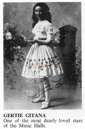Gertie Gitana - From a programme for 'Music Hall at the Palace' at the Palace Pier Theatre, Brighton.
