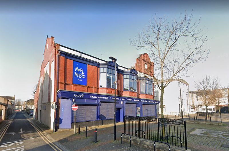 A Google StreetView Image of the former Devonshire Hall, Morecambe in March 2022 - Click to Interact.