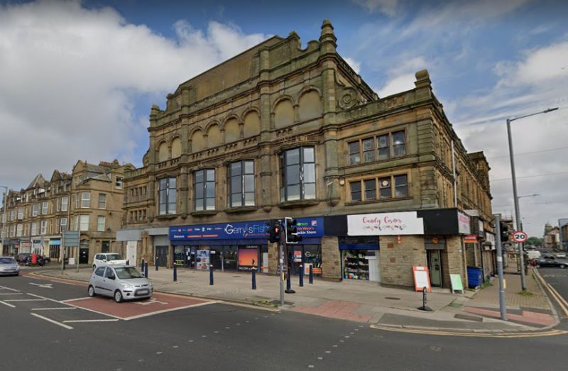 A Google StreetView Image of the former Alhambra Palace, Morecambe in June 2021 - Click to Interact.